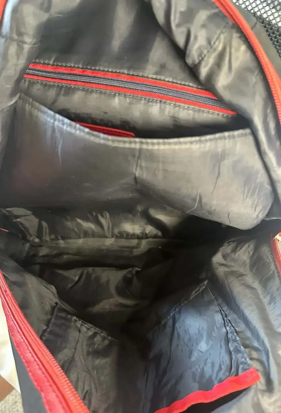 Tommy Hilfiger Black and Red Nylon Backpack